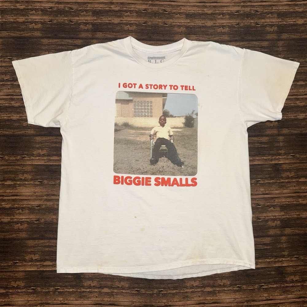 The Notorious B.I.G. Biggie Smalls T-Shirt Tan I Got A Story To Tell Graphic LRG